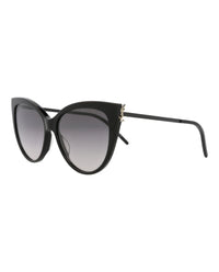 Saint Laurent Saint Laurent Womens Cat Eye Black Black Smoke Fashion Designer Eyewear