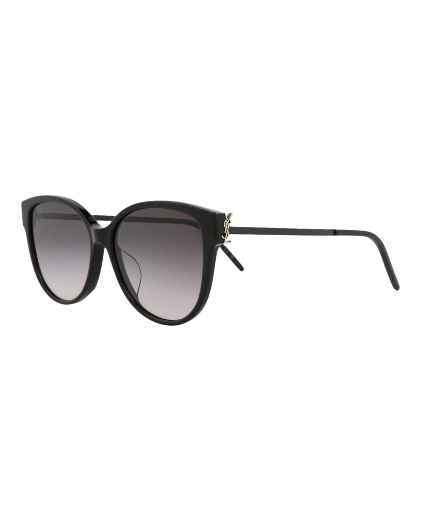 Saint Laurent Womens Round/Oval Black Black Smoke Fashion Designer Eyewear