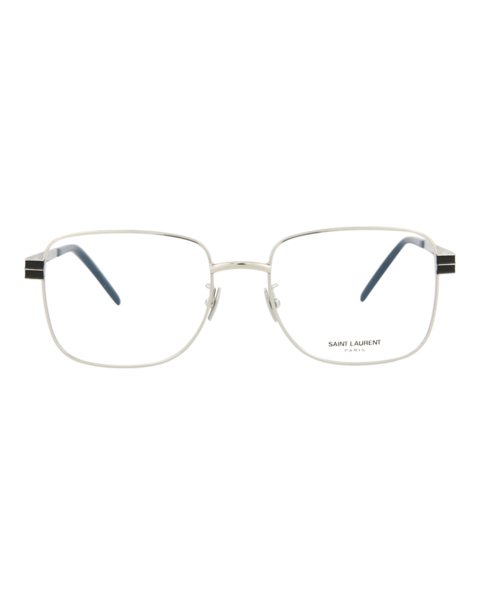 Saint Laurent Saint Laurent Womens Square/Rectangle Silver Black Transparent Fashion Designer Eyewear