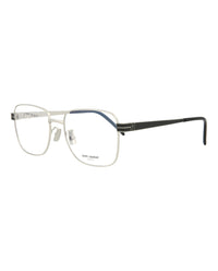 Saint Laurent Saint Laurent Womens Square/Rectangle Silver Black Transparent Fashion Designer Eyewear