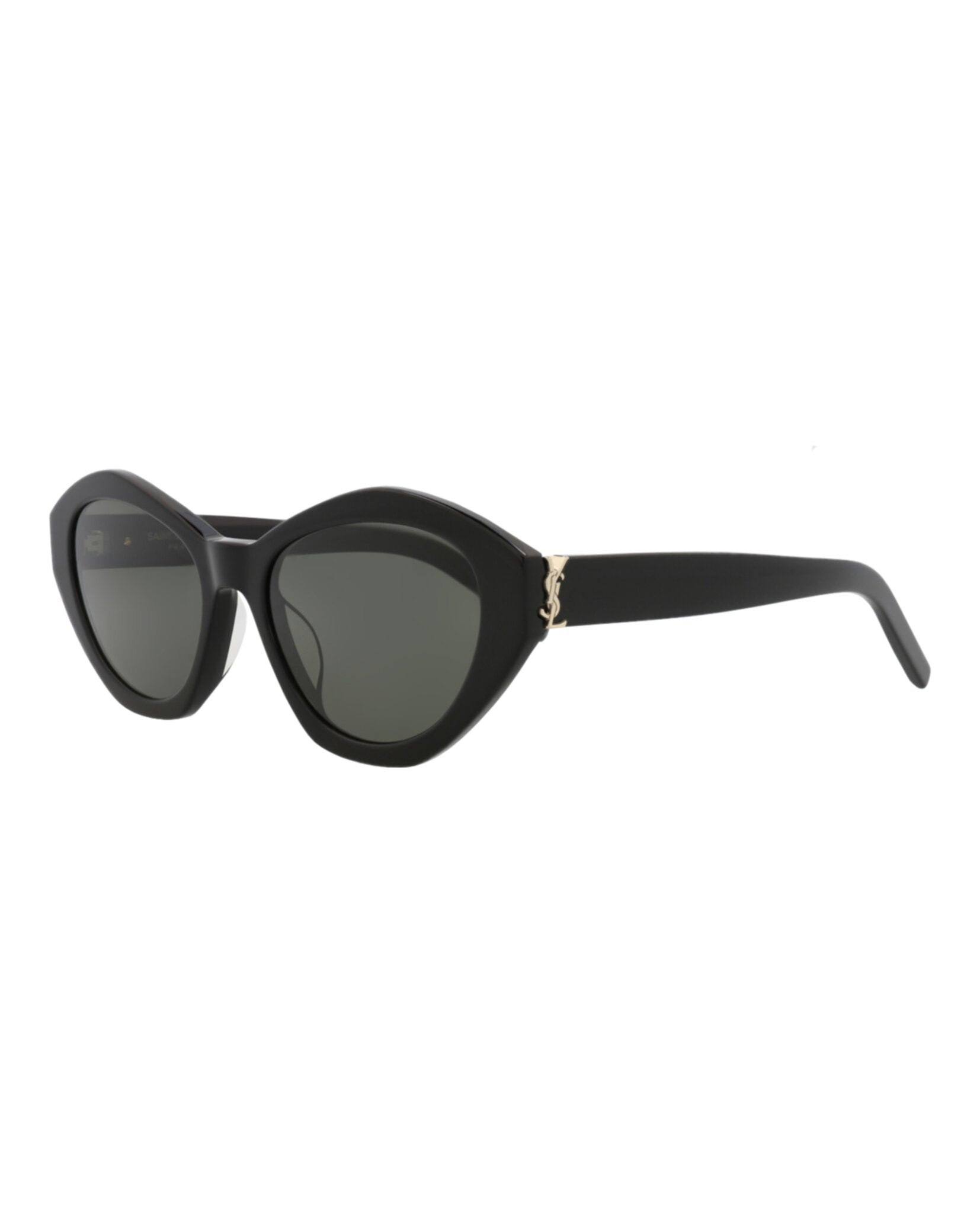 Saint Laurent Womens Cat Eye Black Black Grey Fashion Designer Eyewear