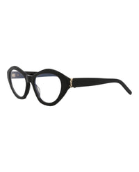 Saint Laurent Womens Cat Eye Black Black Transparent Fashion Designer Eyewear
