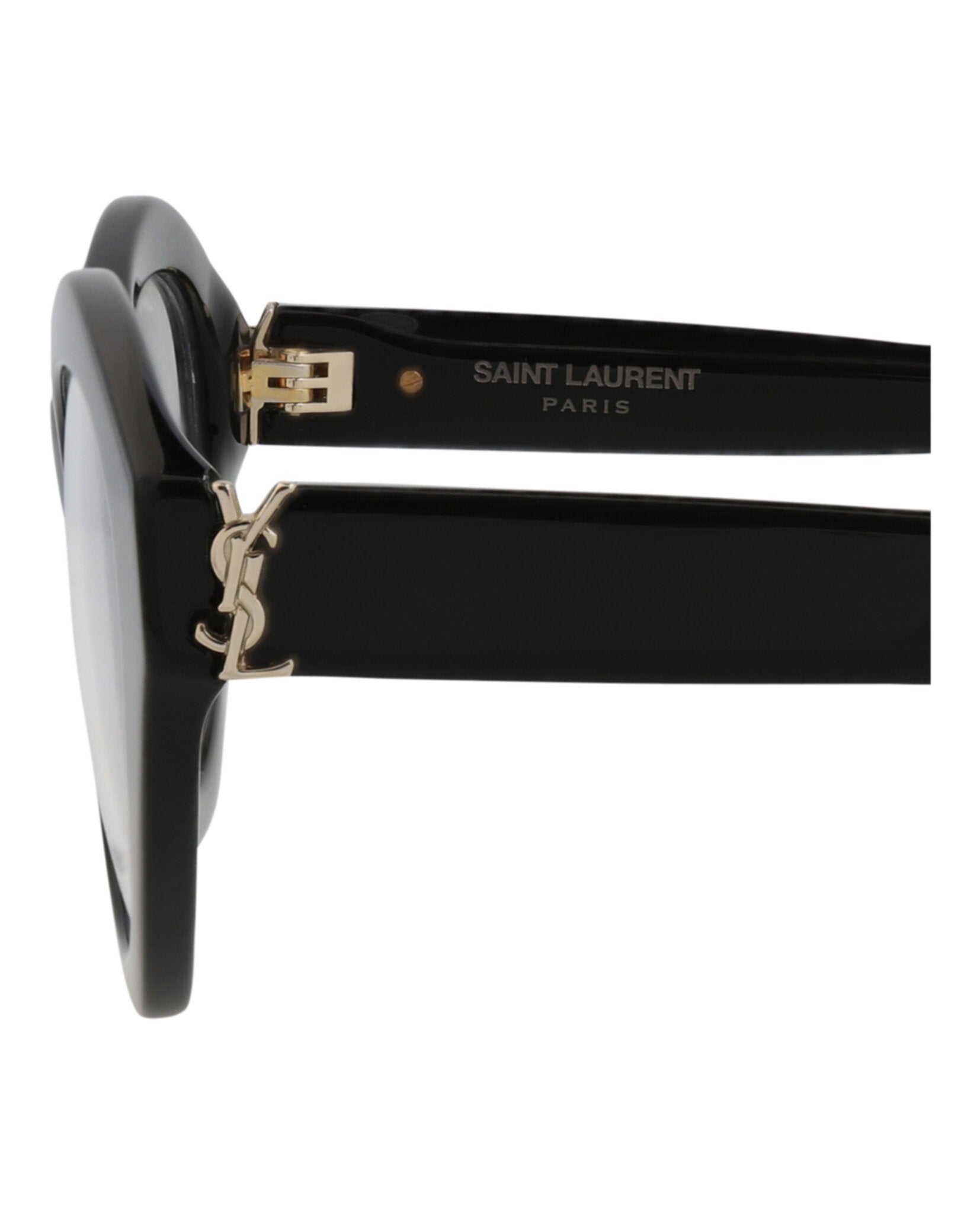 Saint Laurent Womens Cat Eye Black Black Transparent Fashion Designer Eyewear