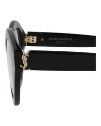 Saint Laurent Womens Cat Eye Black Black Transparent Fashion Designer Eyewear