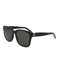Saint Laurent Unisex Square/Rectangle Black Black Grey Fashion Designer Eyewear
