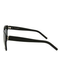 Saint Laurent Unisex Square/Rectangle Black Black Grey Fashion Designer Eyewear