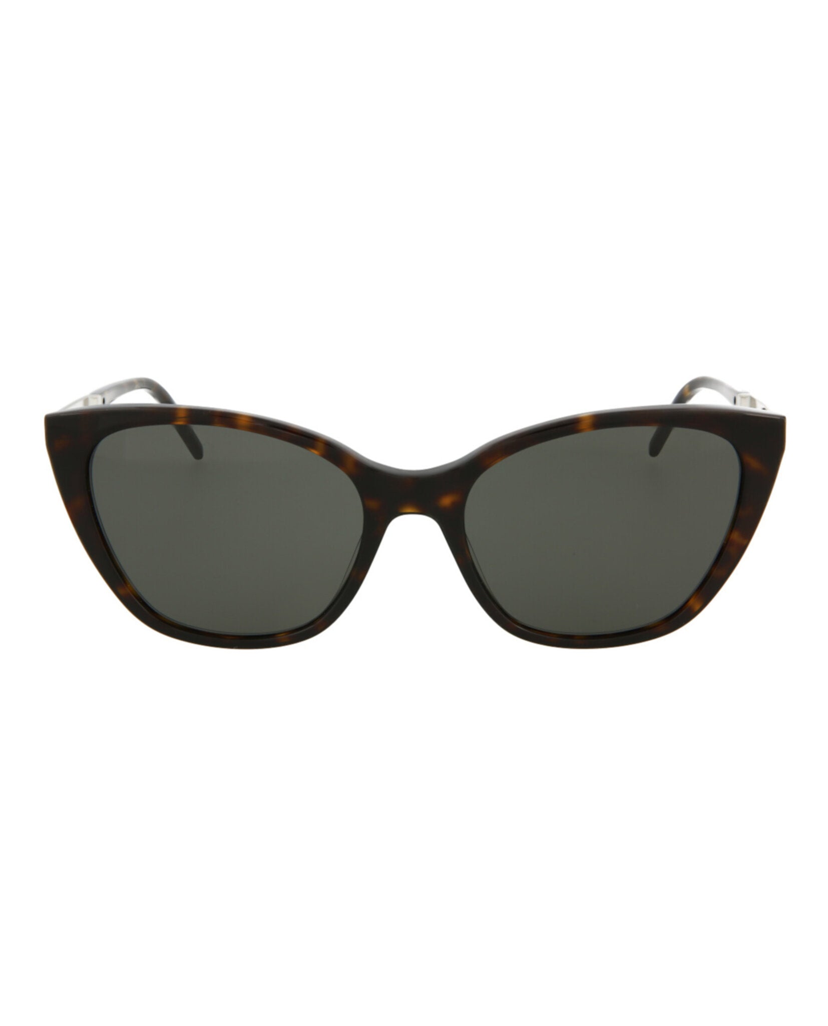 Saint Laurent Womens Cat Eye Havana Silver Grey Fashion Designer Eyewear