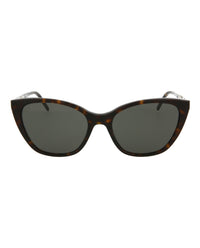 Saint Laurent Womens Cat Eye Havana Silver Grey Fashion Designer Eyewear