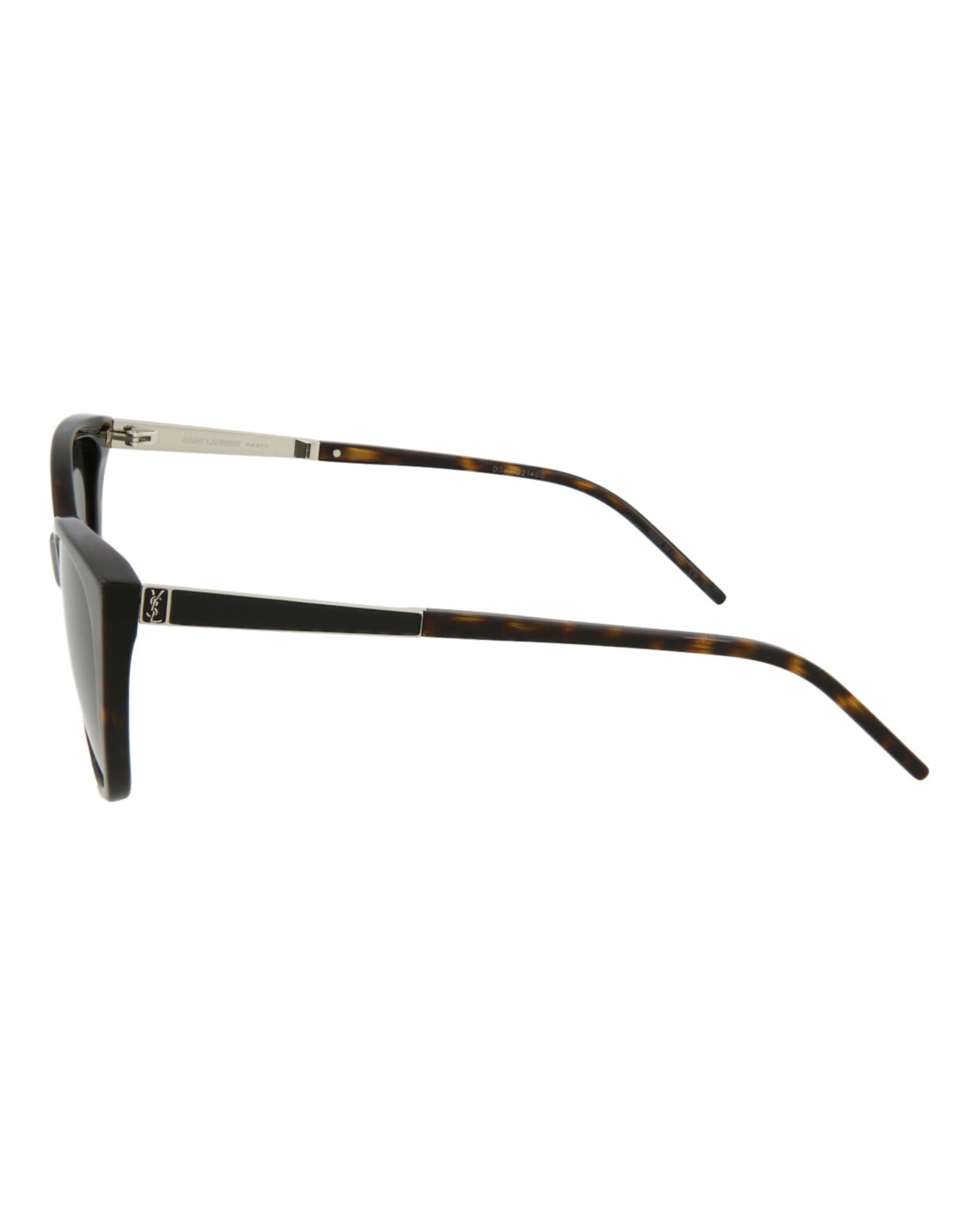 Saint Laurent Womens Cat Eye Havana Silver Grey Fashion Designer Eyewear
