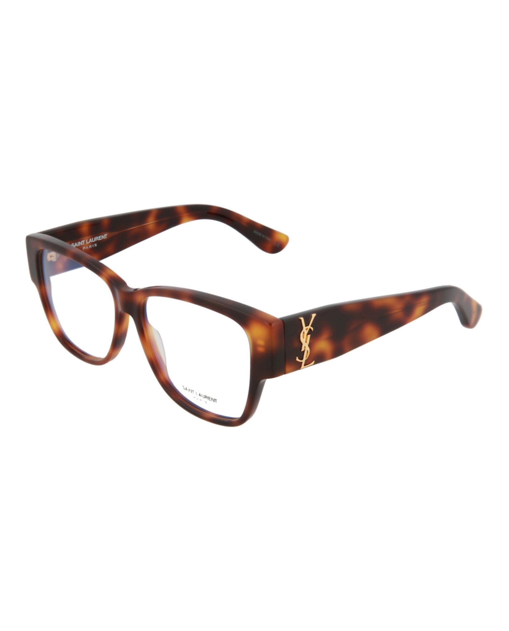 Saint Laurent Saint Laurent Womens Square/Rectangle Avana Avana Transparent Fashion Designer Eyewear