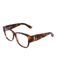 Saint Laurent Saint Laurent Womens Square/Rectangle Avana Avana Transparent Fashion Designer Eyewear