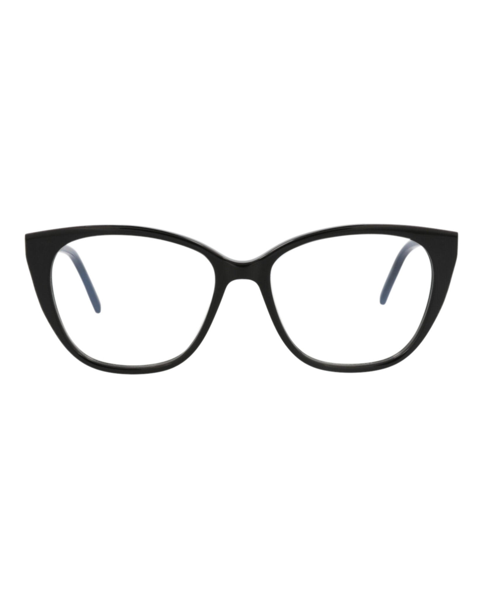 Saint Laurent Saint Laurent Womens Cat Eye Black Silver Transparent Fashion Designer Eyewear