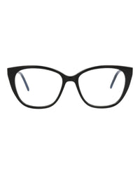 Saint Laurent Saint Laurent Womens Cat Eye Black Silver Transparent Fashion Designer Eyewear