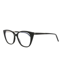 Saint Laurent Saint Laurent Womens Cat Eye Black Silver Transparent Fashion Designer Eyewear