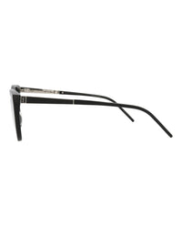Saint Laurent Saint Laurent Womens Cat Eye Black Silver Transparent Fashion Designer Eyewear