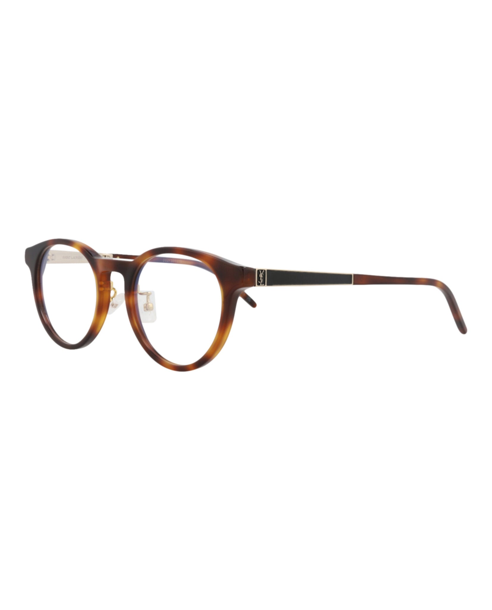 Saint Laurent Saint Laurent Unisex Round/Oval Havana Gold Transparent Fashion Designer Eyewear