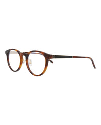Saint Laurent Saint Laurent Unisex Round/Oval Havana Gold Transparent Fashion Designer Eyewear