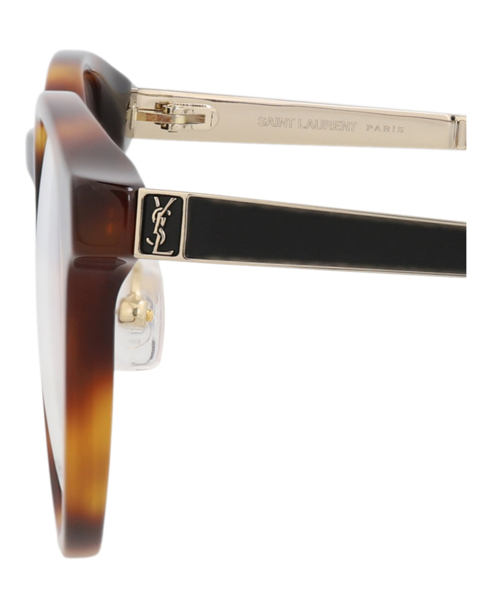Saint Laurent Saint Laurent Unisex Round/Oval Havana Gold Transparent Fashion Designer Eyewear