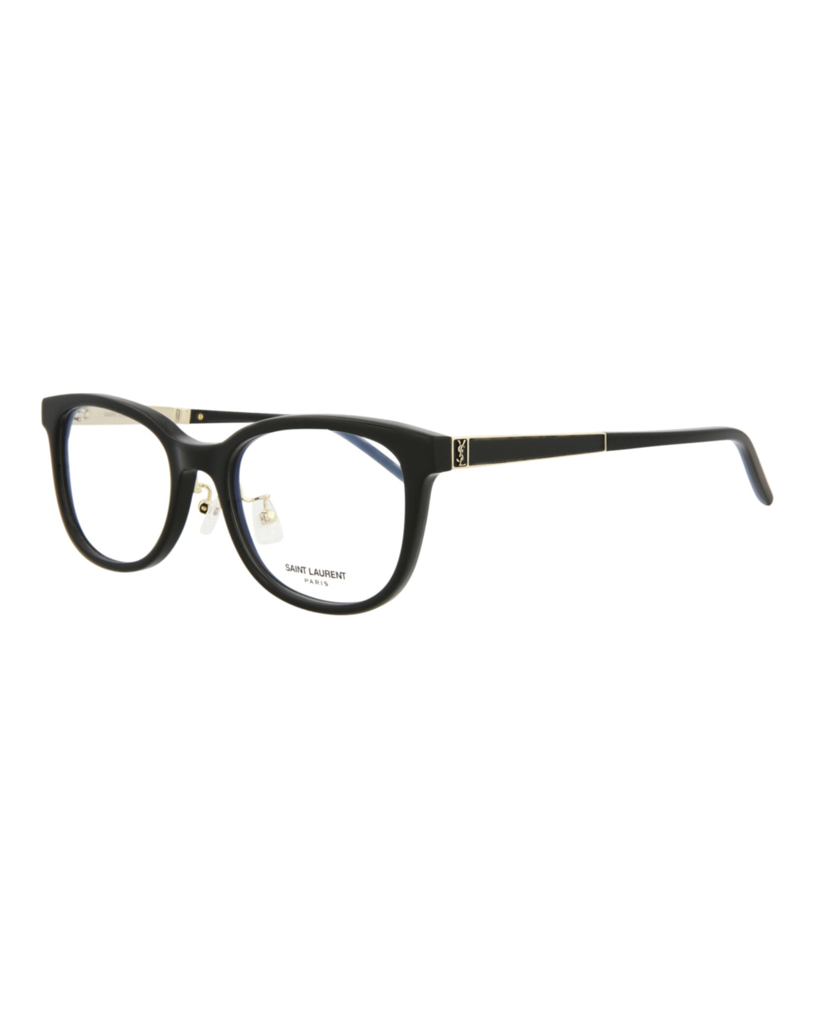 Saint Laurent Saint Laurent Womens Round/Oval Black Gold Transparent Fashion Designer Eyewear