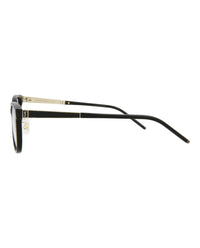 Saint Laurent Saint Laurent Womens Round/Oval Black Gold Transparent Fashion Designer Eyewear