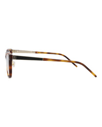 Saint Laurent Saint Laurent Womens Round/Oval Havana Gold Transparent Fashion Designer Eyewear