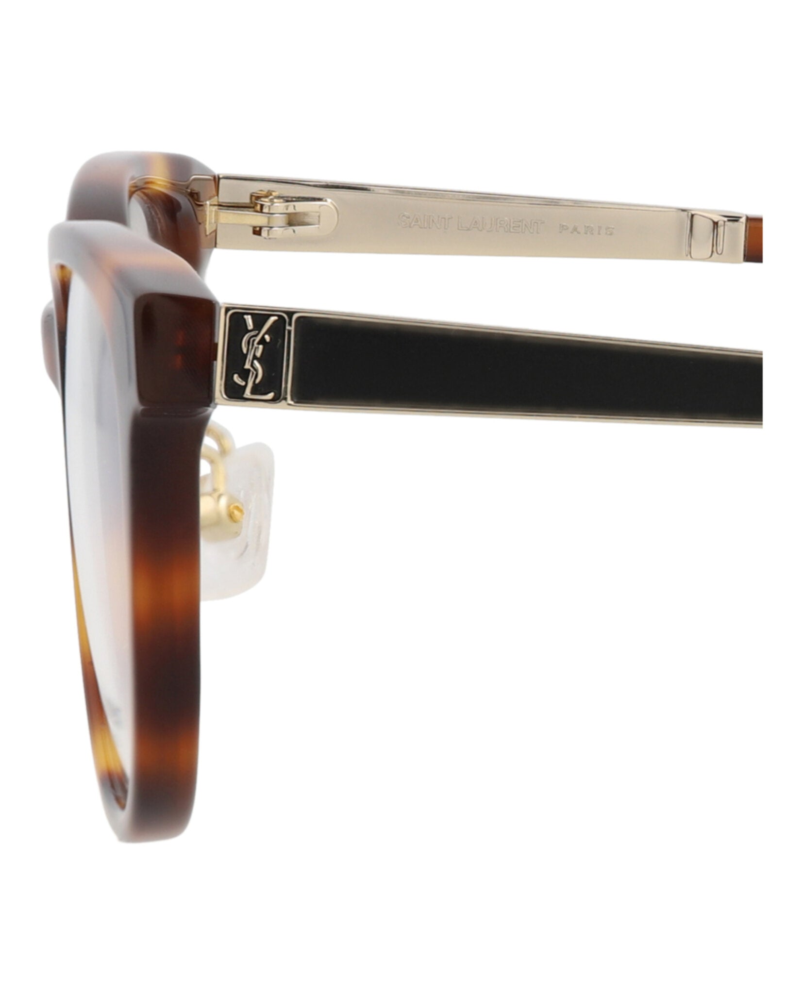 Saint Laurent Saint Laurent Womens Round/Oval Havana Gold Transparent Fashion Designer Eyewear