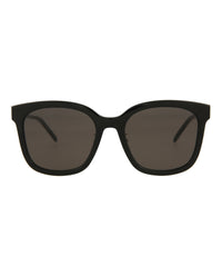 Saint Laurent Womens Square/Rectangle Black Silver Black Fashion Designer Eyewear