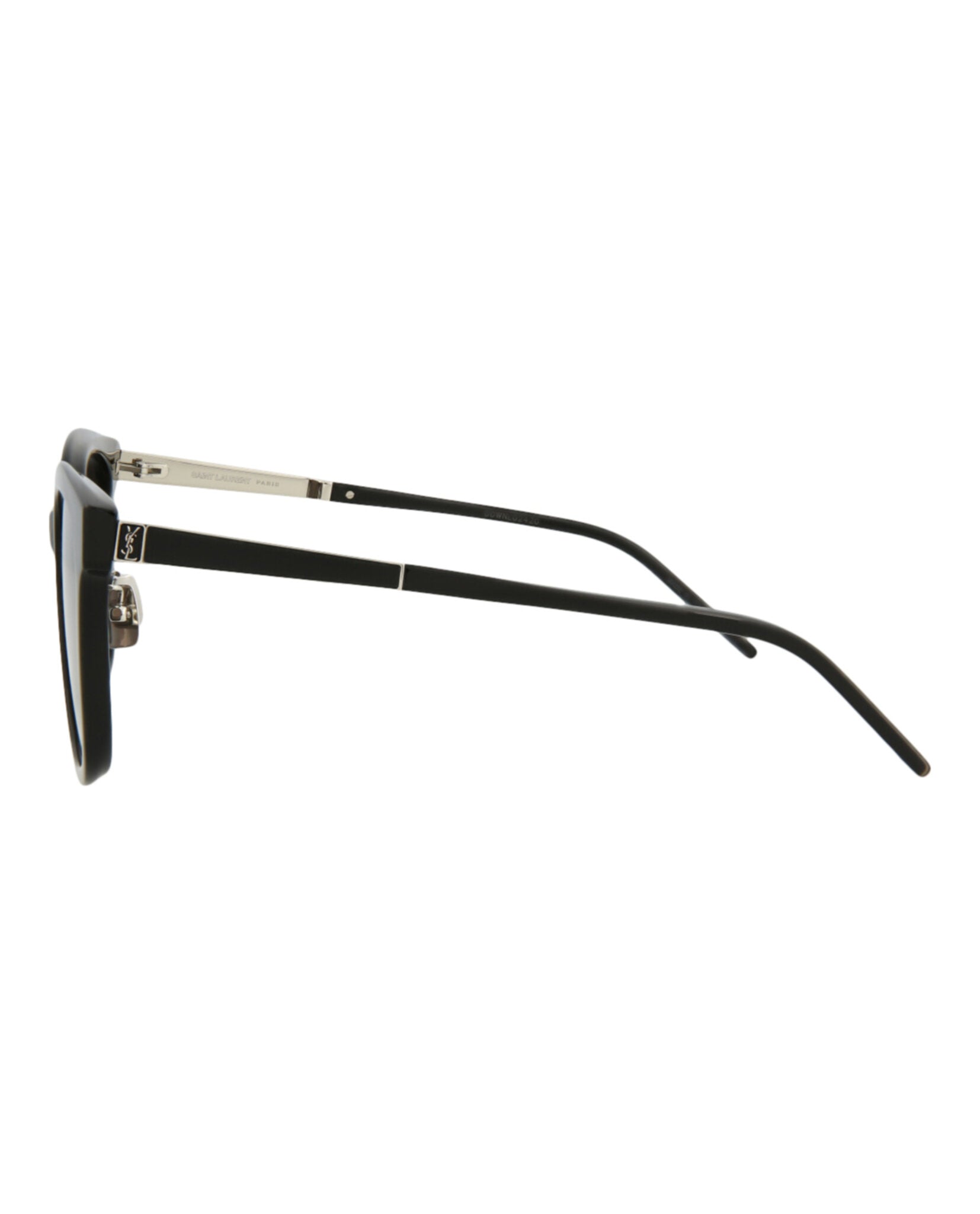 Saint Laurent Womens Square/Rectangle Black Silver Black Fashion Designer Eyewear