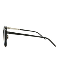 Saint Laurent Womens Square/Rectangle Black Silver Black Fashion Designer Eyewear