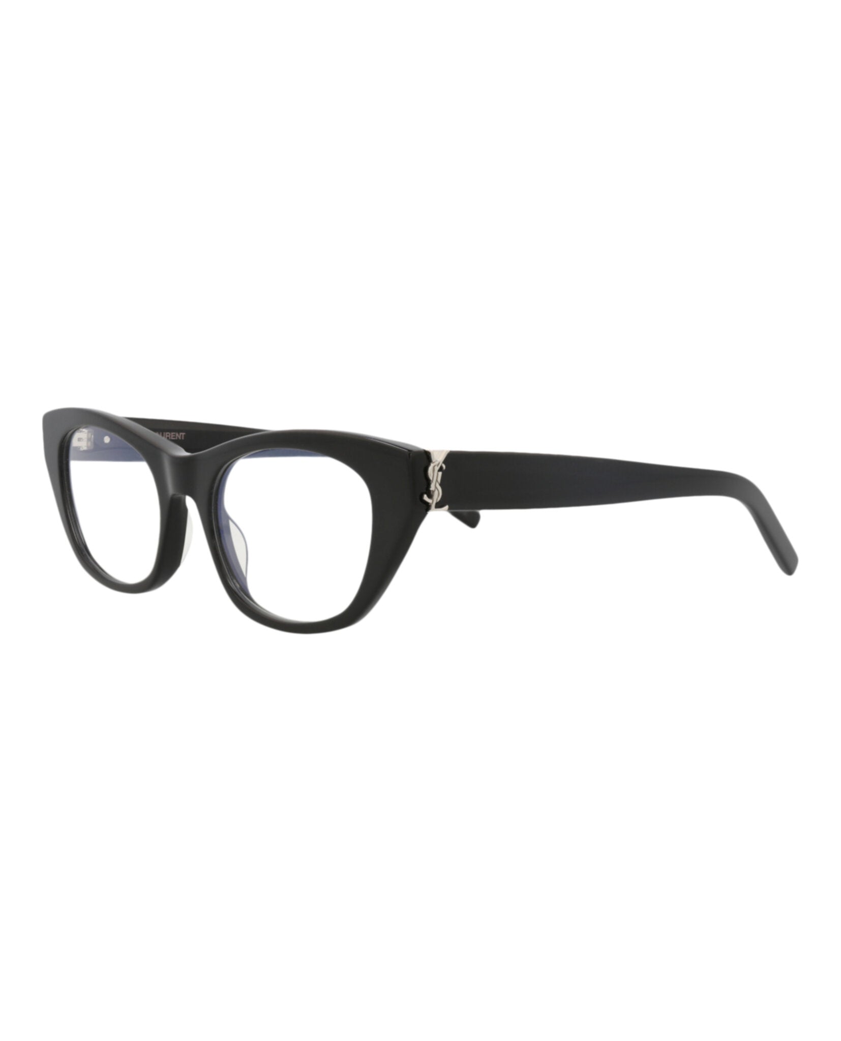 Saint Laurent Saint Laurent Womens Cat Eye Black Black Transparent Fashion Designer Eyewear