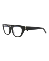Saint Laurent Saint Laurent Womens Cat Eye Black Black Transparent Fashion Designer Eyewear