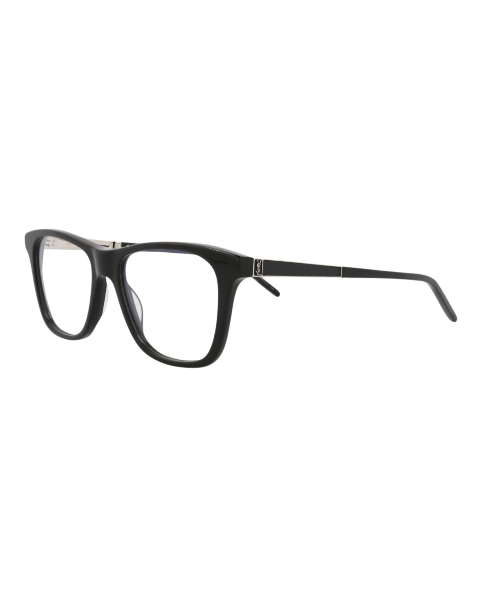 Saint Laurent Saint Laurent Unisex Square/Rectangle Black Silver Transparent Fashion Designer Eyewear