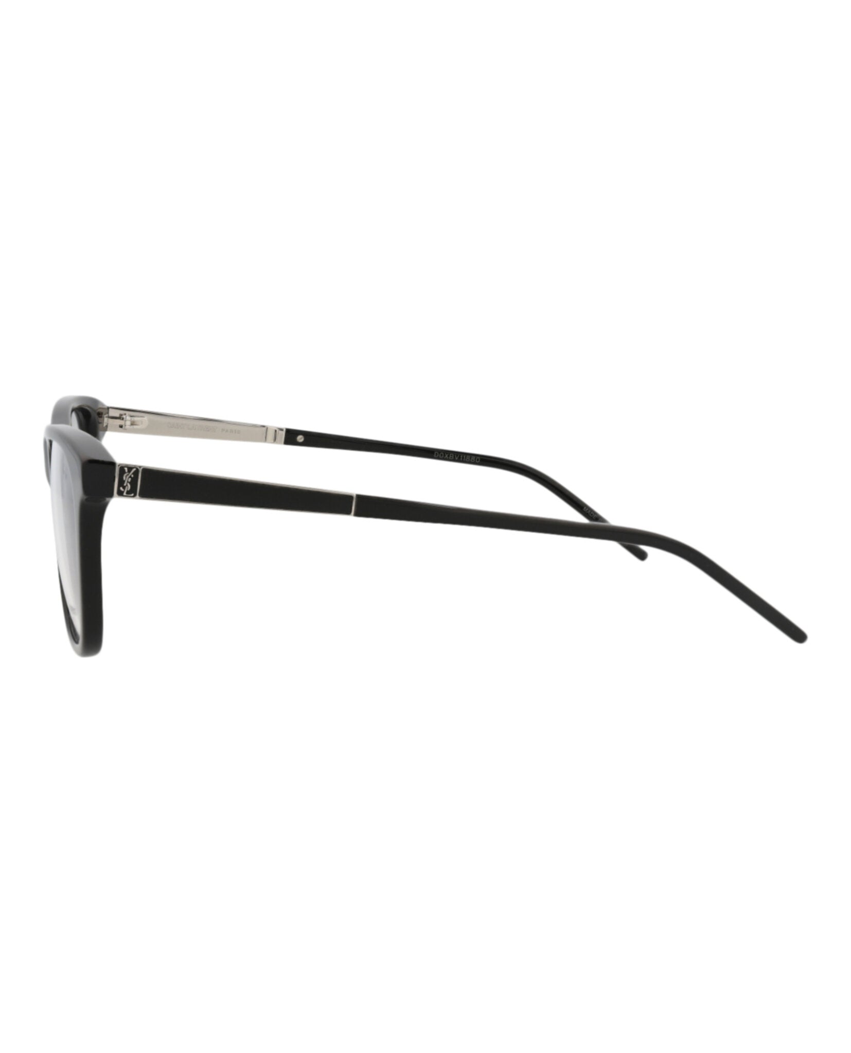 Saint Laurent Saint Laurent Unisex Square/Rectangle Black Silver Transparent Fashion Designer Eyewear