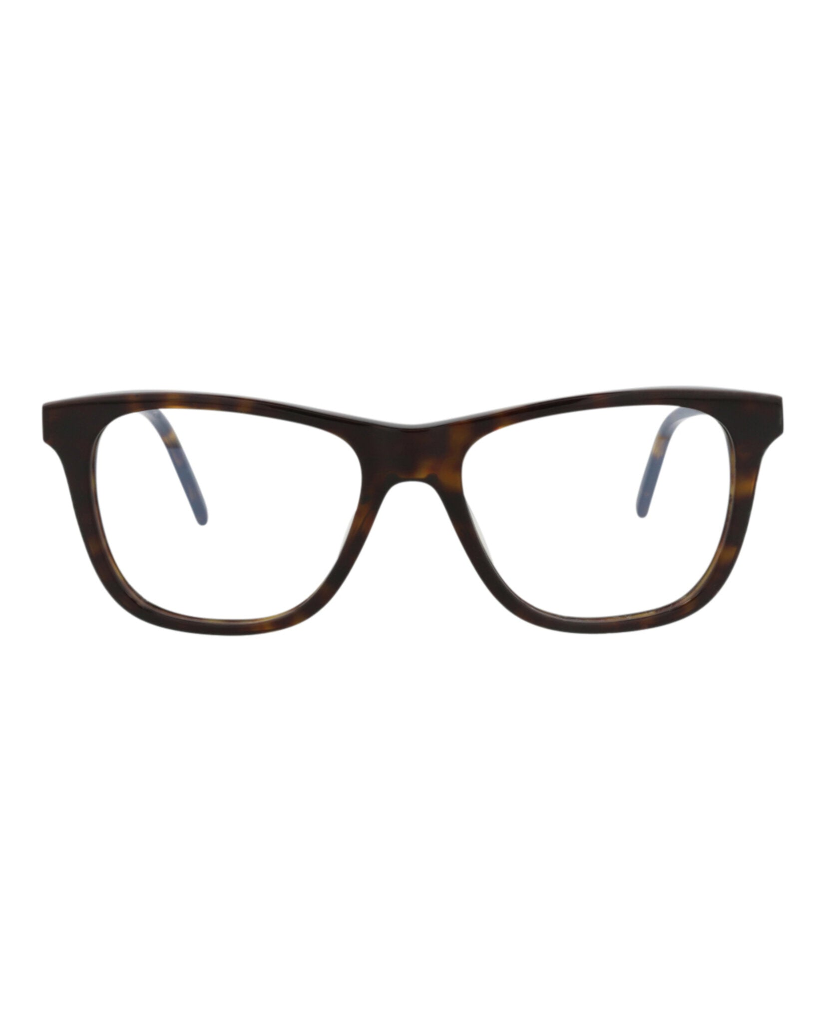 Saint Laurent Saint Laurent Unisex Square/Rectangle Havana Silver Transparent Fashion Designer Eyewear