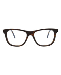 Saint Laurent Saint Laurent Unisex Square/Rectangle Havana Silver Transparent Fashion Designer Eyewear