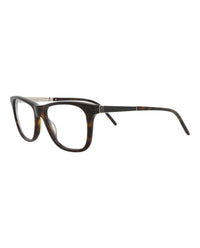 Saint Laurent Saint Laurent Unisex Square/Rectangle Havana Silver Transparent Fashion Designer Eyewear