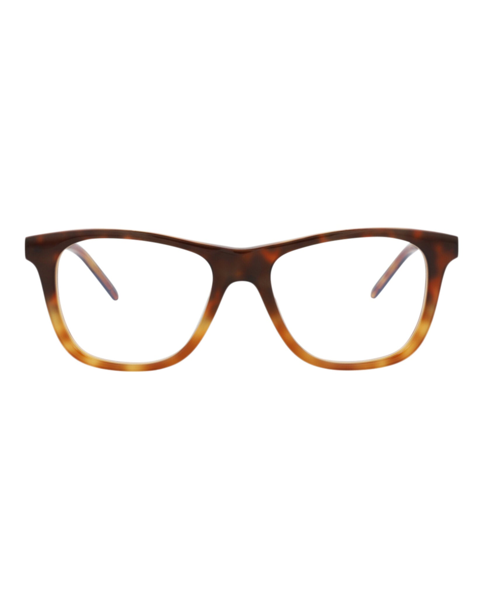 Saint Laurent Saint Laurent Unisex Square/Rectangle Havana Gold Transparent Fashion Designer Eyewear