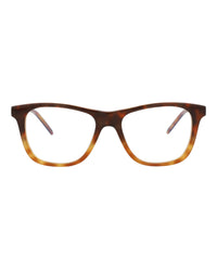 Saint Laurent Saint Laurent Unisex Square/Rectangle Havana Gold Transparent Fashion Designer Eyewear