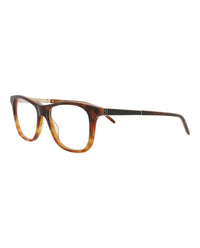 Saint Laurent Saint Laurent Unisex Square/Rectangle Havana Gold Transparent Fashion Designer Eyewear
