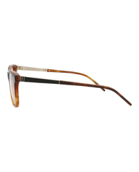 Saint Laurent Saint Laurent Unisex Square/Rectangle Havana Gold Transparent Fashion Designer Eyewear