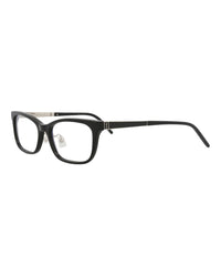 Saint Laurent Saint Laurent Womens Square/Rectangle Black Silver Transparent Fashion Designer Eyewear