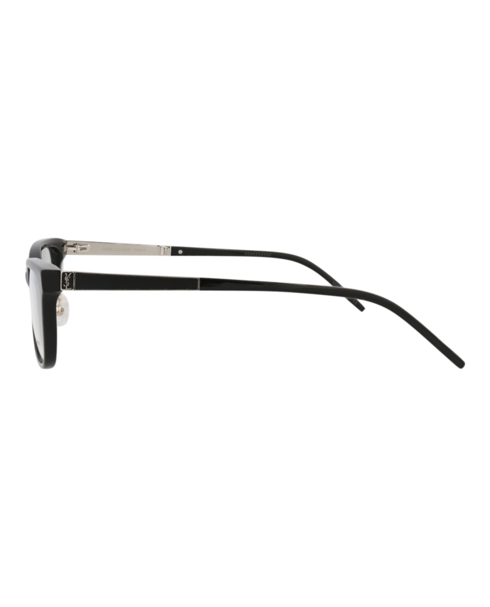 Saint Laurent Saint Laurent Womens Square/Rectangle Black Silver Transparent Fashion Designer Eyewear