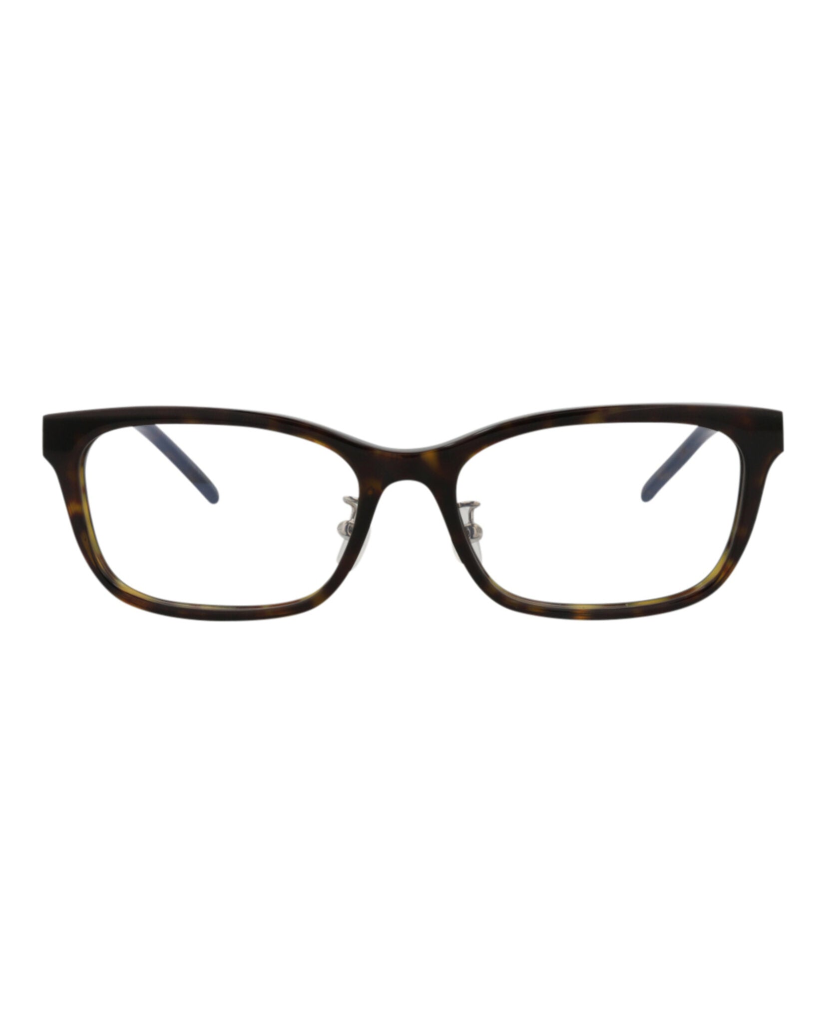 Saint Laurent Saint Laurent Womens Square/Rectangle Havana Silver Transparent Fashion Designer Eyewear