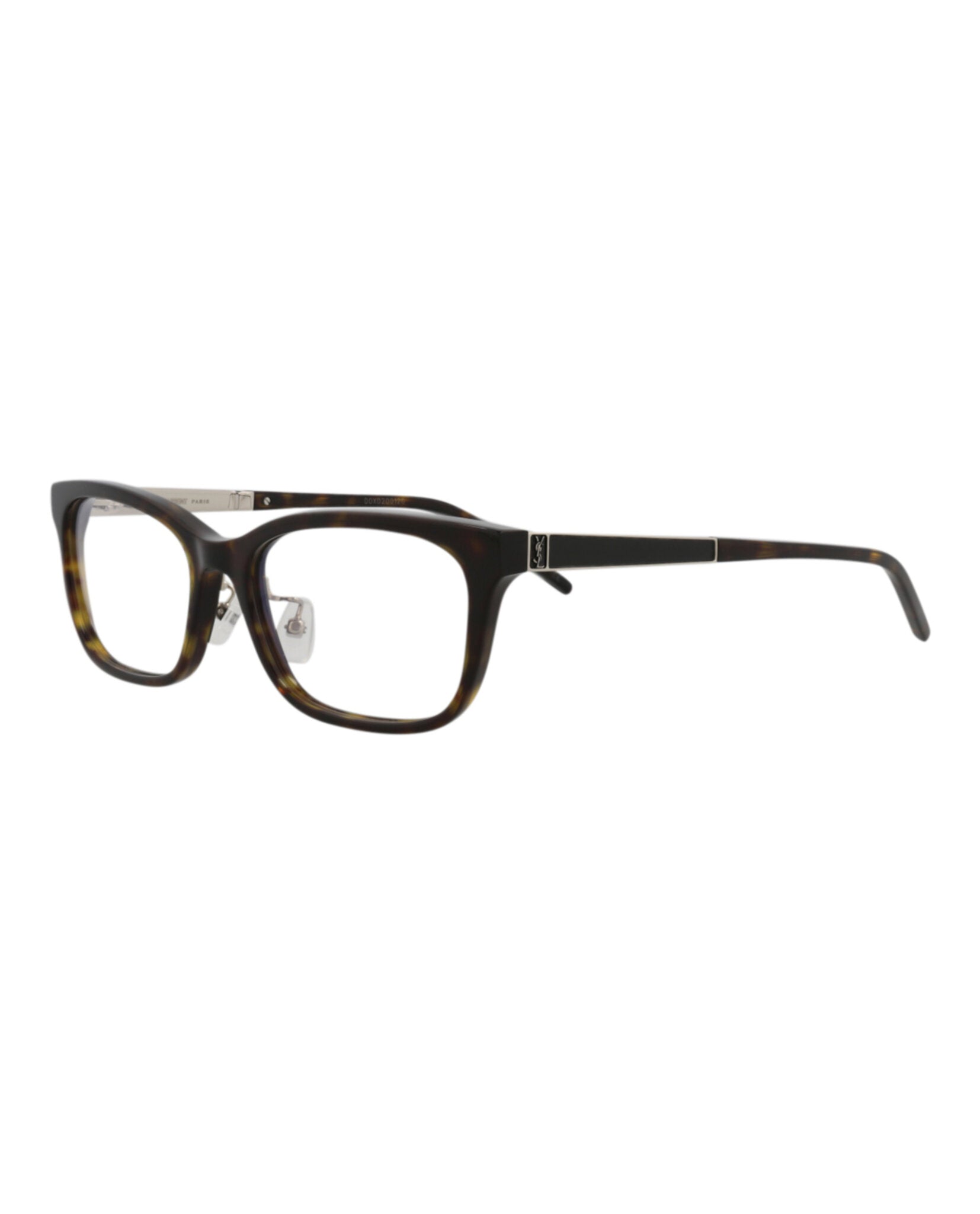 Saint Laurent Saint Laurent Womens Square/Rectangle Havana Silver Transparent Fashion Designer Eyewear