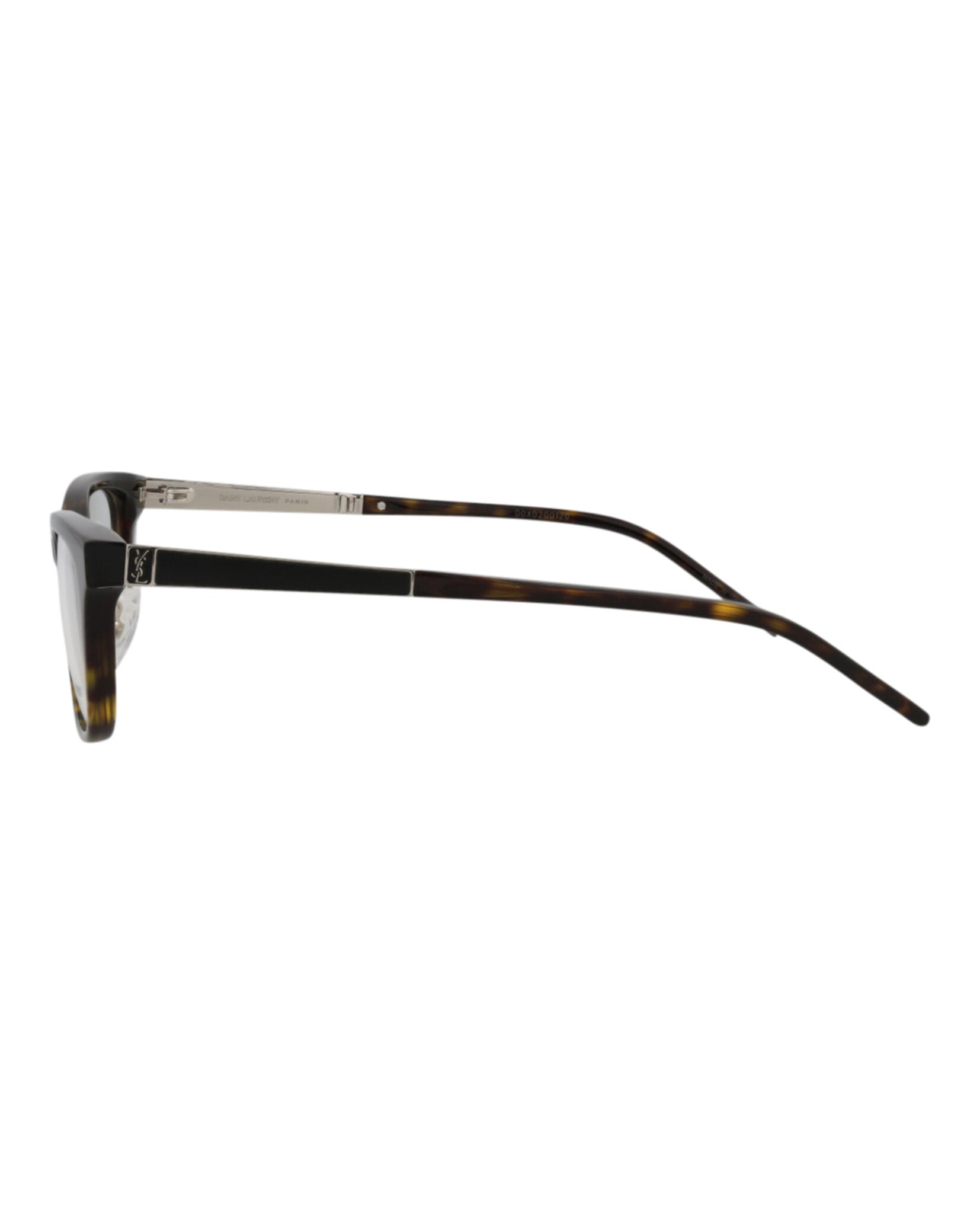 Saint Laurent Saint Laurent Womens Square/Rectangle Havana Silver Transparent Fashion Designer Eyewear