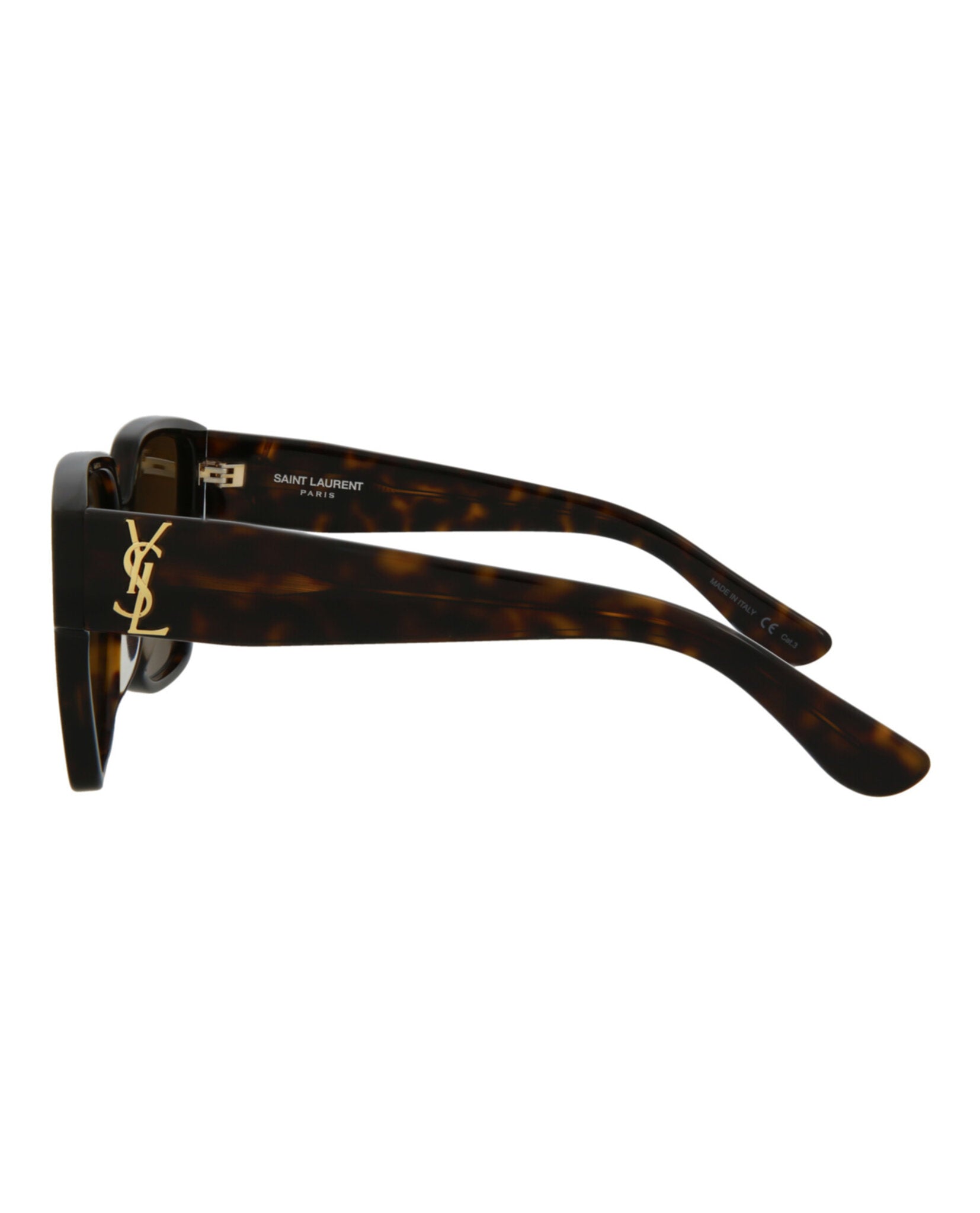 Saint Laurent Unisex Square/Rectangle Avana Avana Brown Fashion Designer Eyewear
