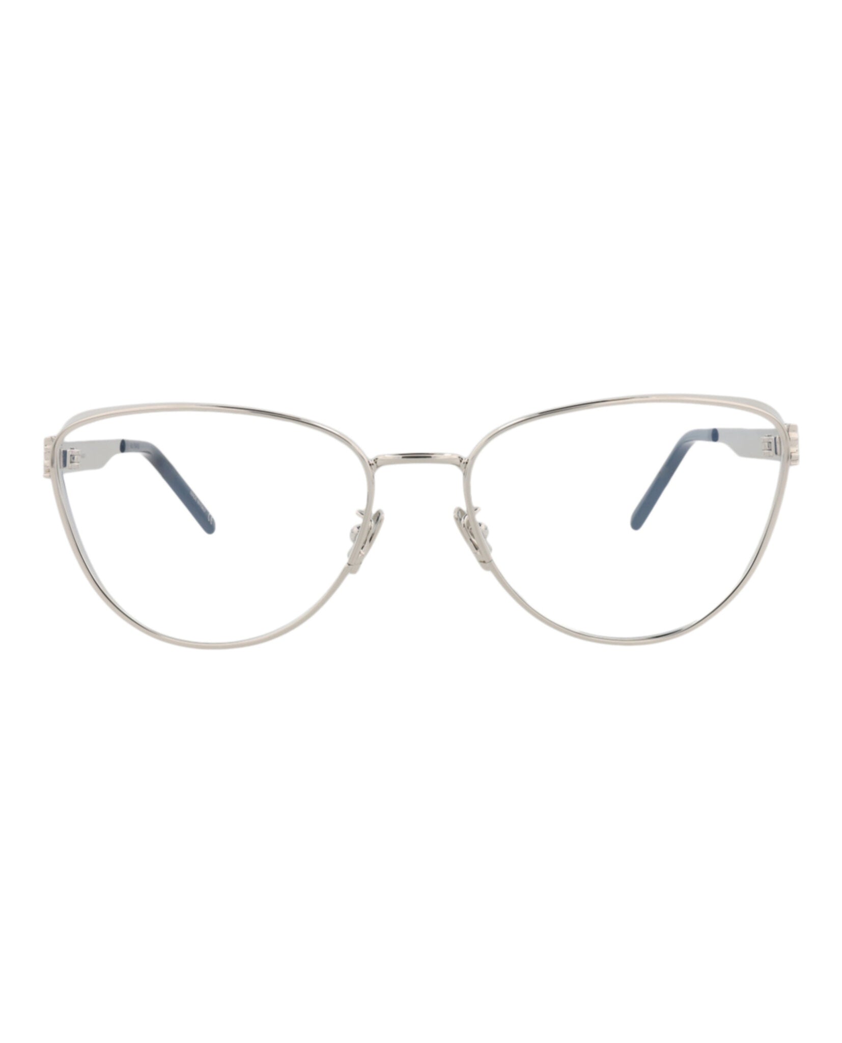 Saint Laurent Saint Laurent Womens Cat Eye Silver Silver Transparent Fashion Designer Eyewear