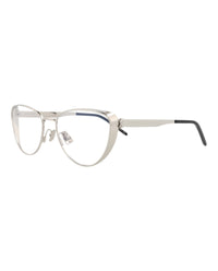 Saint Laurent Saint Laurent Womens Cat Eye Silver Silver Transparent Fashion Designer Eyewear