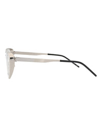 Saint Laurent Saint Laurent Womens Cat Eye Silver Silver Transparent Fashion Designer Eyewear