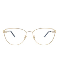 Saint Laurent Womens Cat Eye Gold Gold Transparent Fashion Designer Eyewear